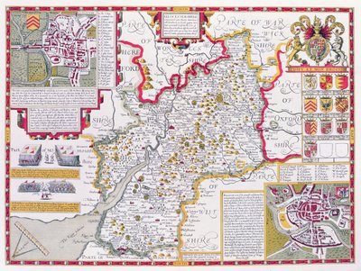 Gloucestershire, engraved by Jodocus Hondius from John Speed